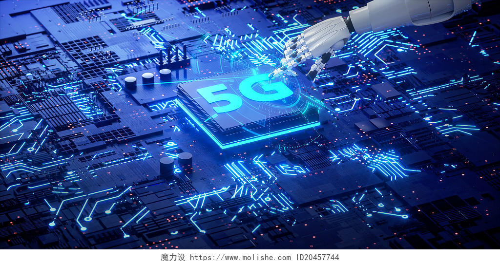 科技互联网大数据蓝色c4d酷炫5g科技海报背景5G科技背景